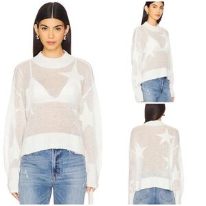 NWT Pistola Joslyn Mock Neck Sheer Alpaca Sweater Size Small